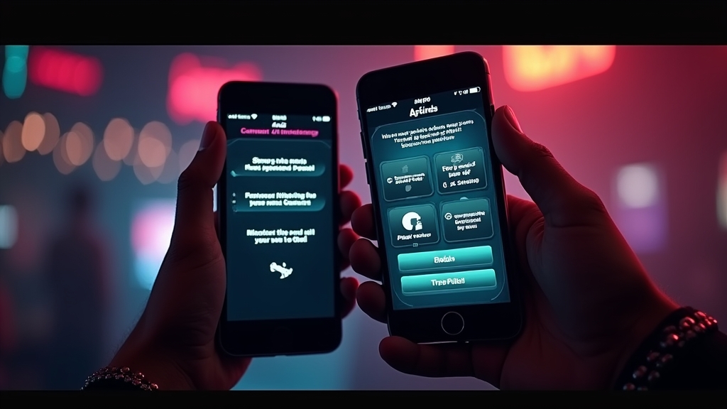 Comparação visual entre instalação no Android e no iPhone em ambiente de casino