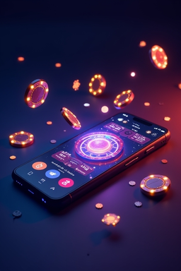 Smartphone com app de casino