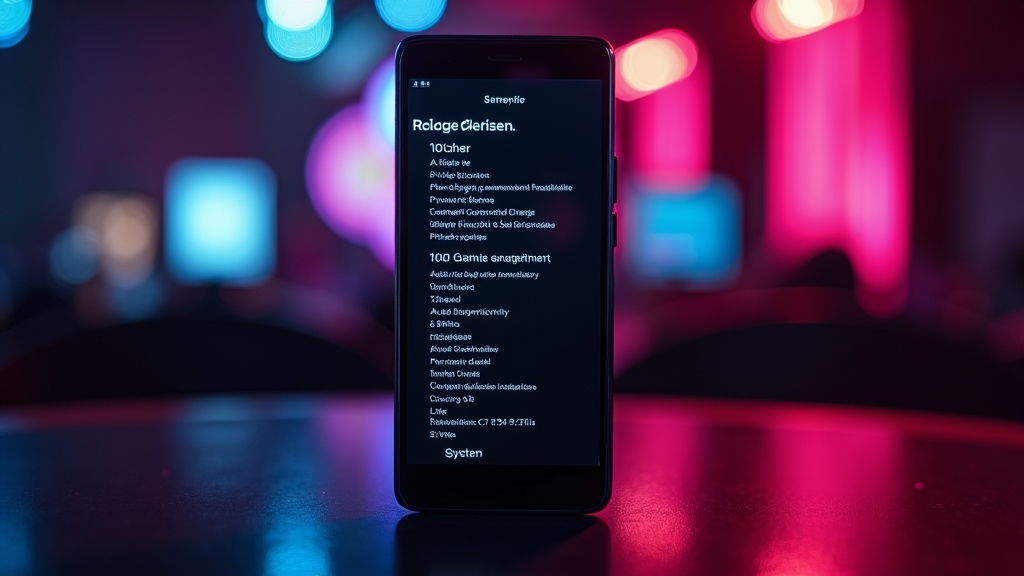 Telemóvel Android com requisitos de instalação num cenário de casino escuro
